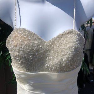 Ivory silver beaded dress